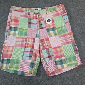 Just Madras Womens 10 NWT Patchwork Plaid Shorts Pink Preppy Made USA Cotton